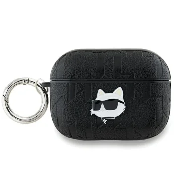 Karl Lagerfeld AirPods Pro 2 Case Monogram Choupette Head, Black