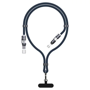 Dudao L20Max 4-in-1 uzlādes kabelis 65W 1.5m USB-C Lightning USB-A zils