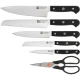 ZWILLING Gourmet Knife Block Set 7-Piece, Self-Sharpening, Black