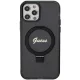Чехол Guess для iPhone 12 / 12 Pro Ring Stand Script Glitter MagSafe, черный