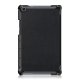 Huawei MediaPad M5 Lite 8 Litchi Skin PU Leather Tri-fold Stand Tablet Case Cover - Black