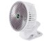 Bezvadu saliekams galda ventilators ar klipsi, balts