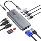 Многофункциональный USB-C хаб Choetech HUB-M26 12-в-1 с дисплеем серый