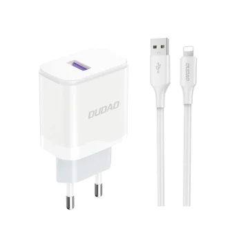 Сетевое зарядное устройство Dudao A20EU USB-A 18W – белое + кабель USB-A –...