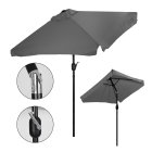 Rectangular Garden Umbrella with Tilt and Crank 200x140 cm MultiGarden, Grey