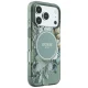 Чехол Guess IML Flowers Pearl Strap MagSafe для iPhone 18 Pro Max / 17 Pro Max, зелёный