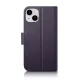 iCarer 2in1 ādas atverams vāciņš priekš iPhone 14 Plus ar RFID aizsardzību, tumši violets (WMI14220727-DP)