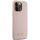 Guess iPhone 15 Pro Max Case Silicone Script Metal Logo & Frame, Pink