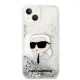 Чехол Karl Lagerfeld для iPhone 14 Plus Liquid Glitter Karl Head Серебристый
