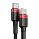 Baseus Cafule Cable USB Type C to USB Type C 100W 2m, Black / Red | Lādētājvads Datu Pārraides Kabelis
