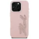 Karl Lagerfeld FW Grained Signature Logo vāciņš iPhone 16 Pro Max, Rozā