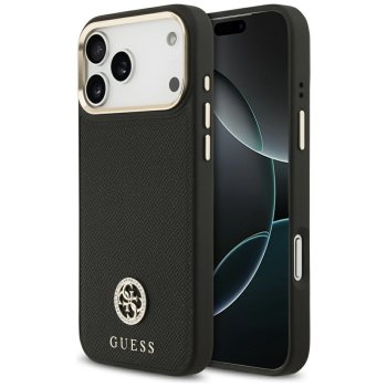 Guess iPhone 17 Pro Max Case Grained Strass Logo MagSafe, Black