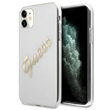 Guess iPhone 12 / 12 Pro Case Vintage Script, Transparent