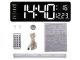 Large Digital LED Wall Clock with Remote, Temperature and Alarm, Black