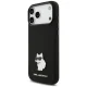 Силиконовый чехол Karl Lagerfeld Choupette Metal Pin для iPhone 18 Pro Max / 17 Pro Max, чёрный