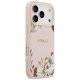Чехол MagSafe Guess Grained Flowers Classic Logo для iPhone 17 Pro Max — розовый