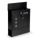 Galvanized Steel Wall-Mounted Mailbox with Newspaper Holder ModernHome, Black