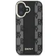DKNY Leather Checkered Mono Pattern MagSafe vāciņš priekš iPhone 16, melns
