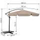 Plonos 488003 saliekams dārza saulessargs 350 cm ar pārvalku, bēšs
