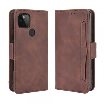Google Pixel 4a 5G Multi-slot Leather Case Wallet Cover, Brown | Telefona Vāciņš Maciņš Apvalks Grāmatiņa