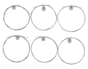 Neilona stīgas ģitāras klasēm. | Nylon strings for guitar classes.