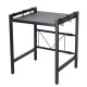 Adjustable Kitchen Shelf Over Microwave, Metal, Black