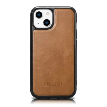 Чехол из натуральной кожи iCarer Leather Oil Wax для iPhone 14 Plus, коричневый...