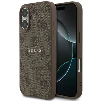 Чехол Guess 4G Ring Classic Logo MagSafe для iPhone 17 - Коричневый