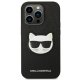 Karl Lagerfeld Case for iPhone 14 Pro Saffiano Choupette Head Patch Black