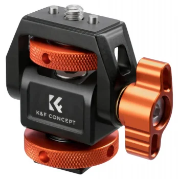 K&F Concept MS-42 Monitor Mount with Cold Shoe and 1/4" Thread, Orange/Black