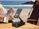 Adjustable Desk Phone Stand with Bluetooth Speaker and Tablet Holder, Black