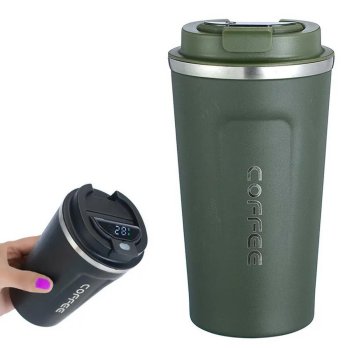 Termokrūze ar LCD temperatūras displeju 510ml, zaļa