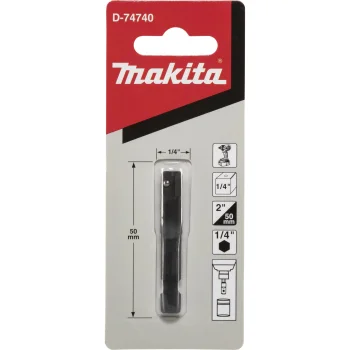 Makita D-74740 Impact Socket Adapter 1/4" Hex to 1/4" Square, 50 mm