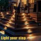 4 Pcs Solar LED Deck Lights Outdoor Path Garden Pathway Stairs Step Fence Lamp