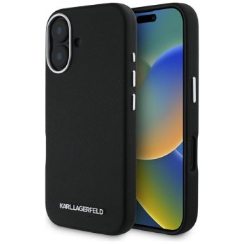 Karl Lagerfeld Saffiano MagSafe vāciņš iPhone 16 - Melns