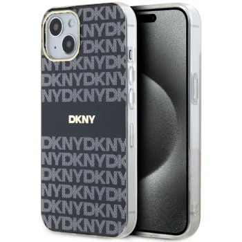 DKNY для iPhone 15 Plus чехол IML Mono & Stripe MagSafe, черный