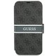 Apple iPhone 13 mini 5.4\" Guess 4G Stripe Book Case Cover (GUBKP13S4GDGR), Grey