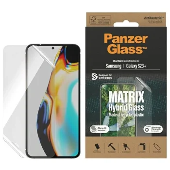 PanzerGlass Matrix hibrīds stikls ar pozicionieri Samsung Galaxy S23+ | hybrid glass with positioner for