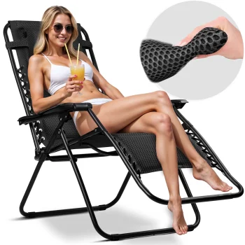 Sofotel 286500 Chillwell Soft saliekams dārza zvilnis ar spilvenu, melns