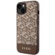 Guess iPhone 14 Plus vāciņš GCube Stripes MagSafe, brūns
