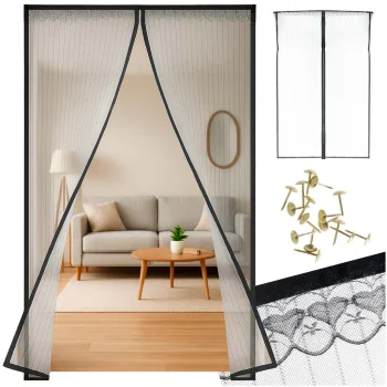 Magnetic Door Mosquito Net 85x210 cm, Black