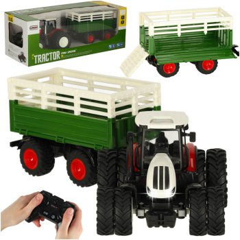 RC Farm Tractor with Trailer 2.4GHz, Remote Control Vehicle Toy for Kids