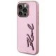 Чехол Karl Lagerfeld для iPhone 15 Pro Max Wrinkled Metal Signature, розовый