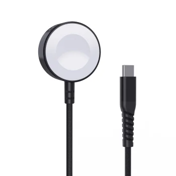 Choetech T319 MFI 5W bezvadu lādētājs Apple Watch ar USB-C kabeli - melns | Wireless Inductive Charger
