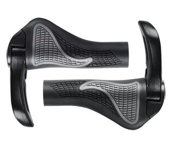 Эргономичные велосипедные грипсы с алюминиевыми рожками, черные