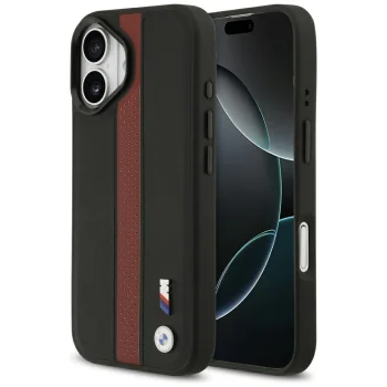 BMW iPhone 17 vāciņš M Perforated Stripe Logo MagSafe, sarkans