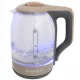 Elektriskā tējkanna, stikla, 1500W, 2L, LED apgaismojums, brūna