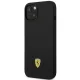 Ferrari iPhone 14 vāciņš Silicone Metal Logo, melns
