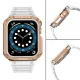 Aizsargājoša siksniņa un vāciņš Apple Watch 42/44/45mm, Balta/Rozā zelts