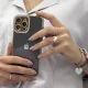 Vāciņš iPhone 13 Pro Max Fashion Case ar metālisku apmali, sarkans